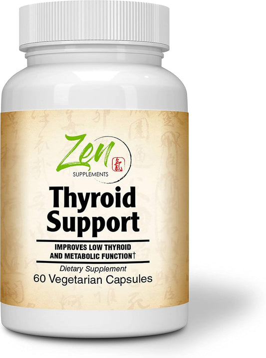 Thyroid Support Supplement with Kelp Iodine, Ashwagandha, Vitamin A, C, D3, B6 - Boost Energy & Metabolism - 60 VegCaps for Men & Women