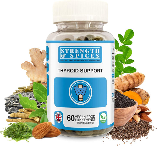 Thyroid Support Supplement with Maca Root, Sea Kelp, Brazil Nuts, Ashwagandha - Vegan Iodine Capsules