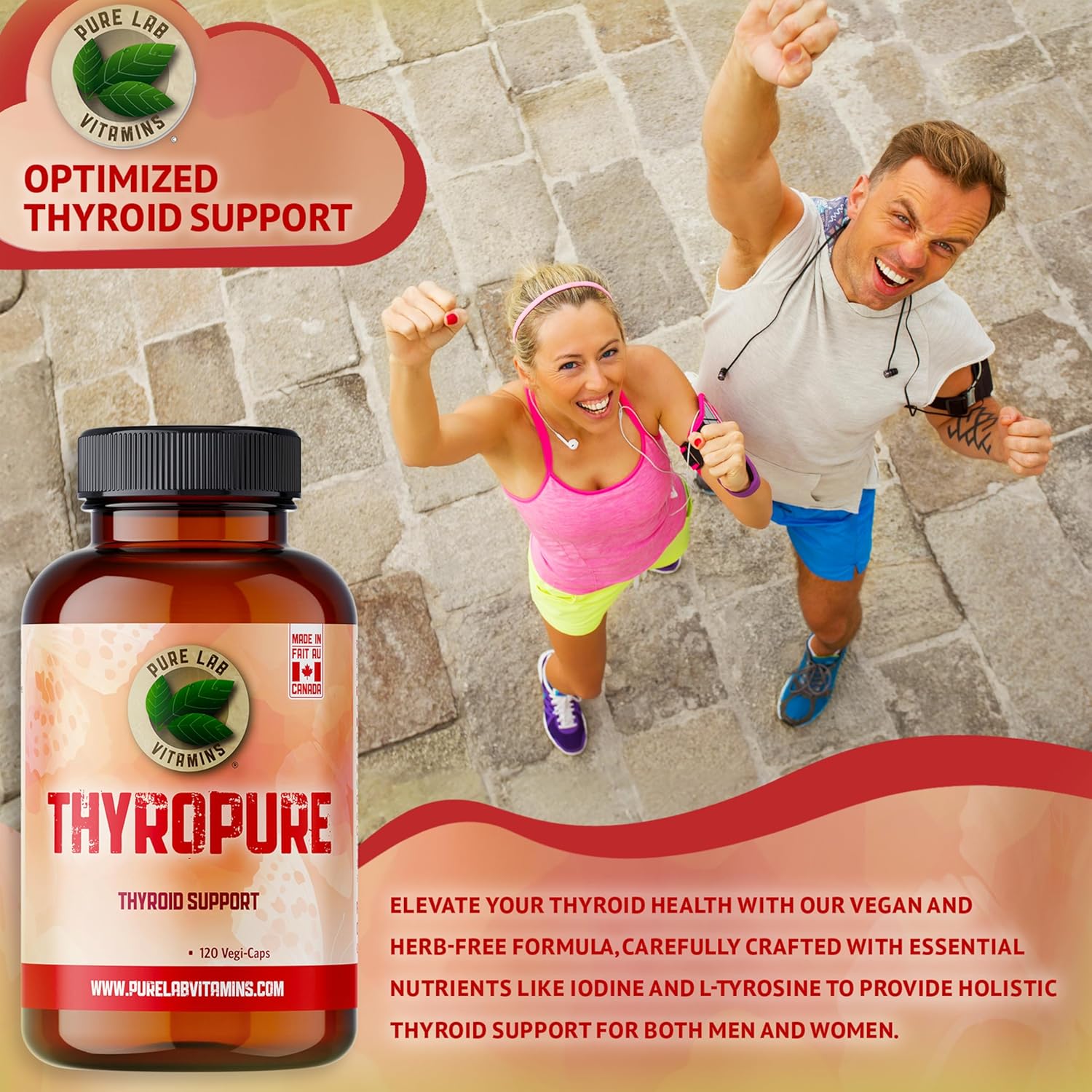 ThyroPure Vegi-Caps Supplement - Immune System Support for Men and Women - Prevent Iodine Deficiency - 5 Essential Nutrients