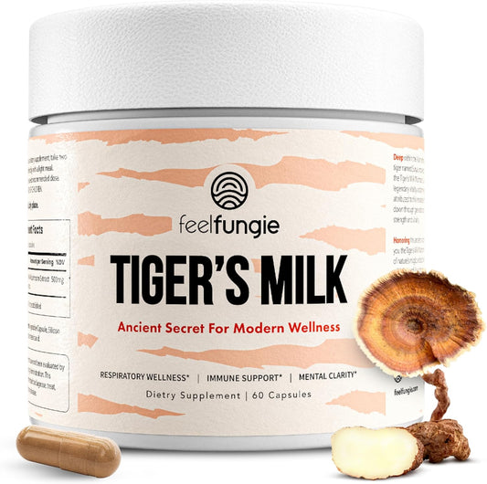 Tiger Milk Mushroom Supplement for Hair Growth, Immune Support, Gut Health, Cognitive Focus, and Skin Clarity