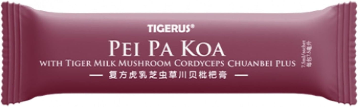 TIGERUS Pei Pa Koa Sachets with Tiger Milk Mushroom & CORDYCEPS - 7.5ml, Pack of 24