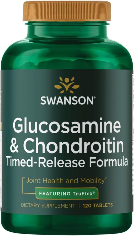 Timed-Release Glucosamine & Chondroitin Sulfate Tablets 750/600mg - 120 Count by Swanson