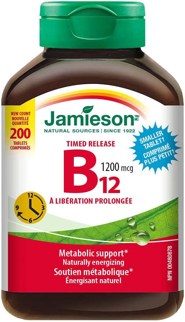 Timed Release Vitamin B12 1200 mcg Tablets by Jamieson - 200 Count