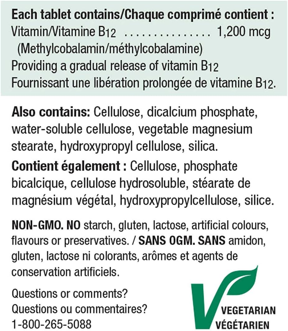 Timed Release Vitamin B12 1200 mcg Tablets by Jamieson - 200 Count