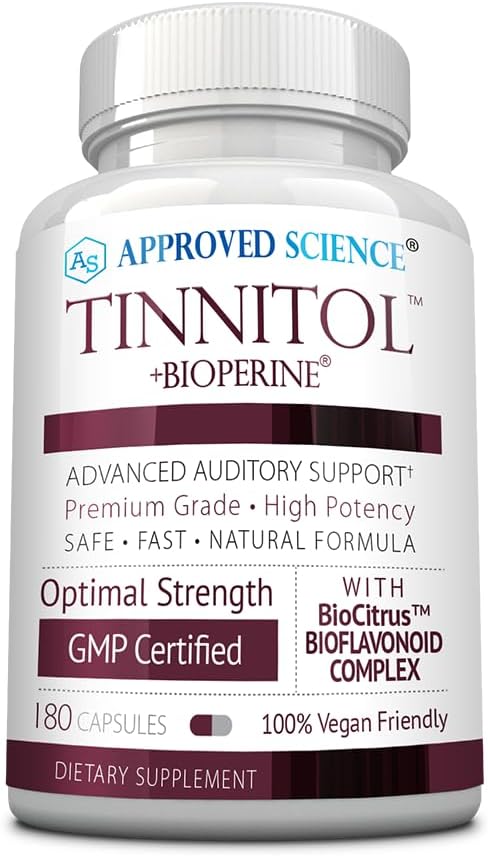 Tinnitol Tinnitus Support Supplement - Reduce Ear Ringing - Improve Inner Ear Health - 90 Day Supply - USA Made
