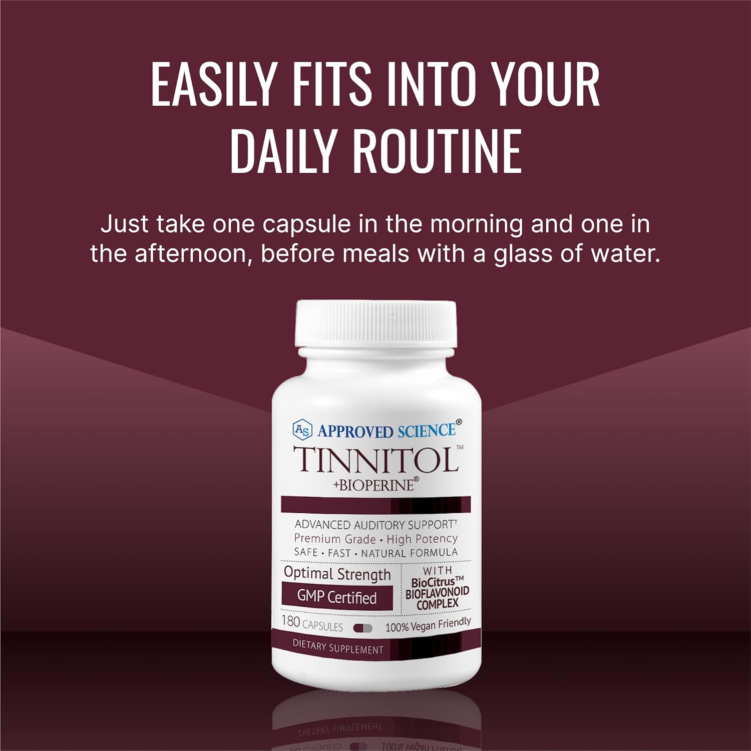 Tinnitol Tinnitus Support Supplement - Reduce Ear Ringing - Improve Inner Ear Health - 90 Day Supply - USA Made