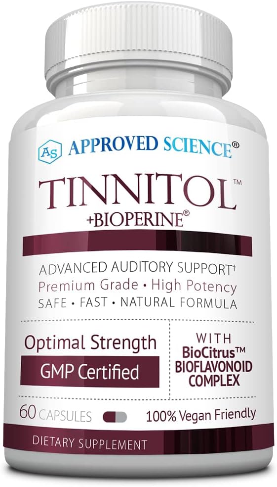 Tinnitol Tinnitus Support Supplement - Reduce Ringing in Ears - Enhance Inner Ear Health - 60 Capsules - USA Made