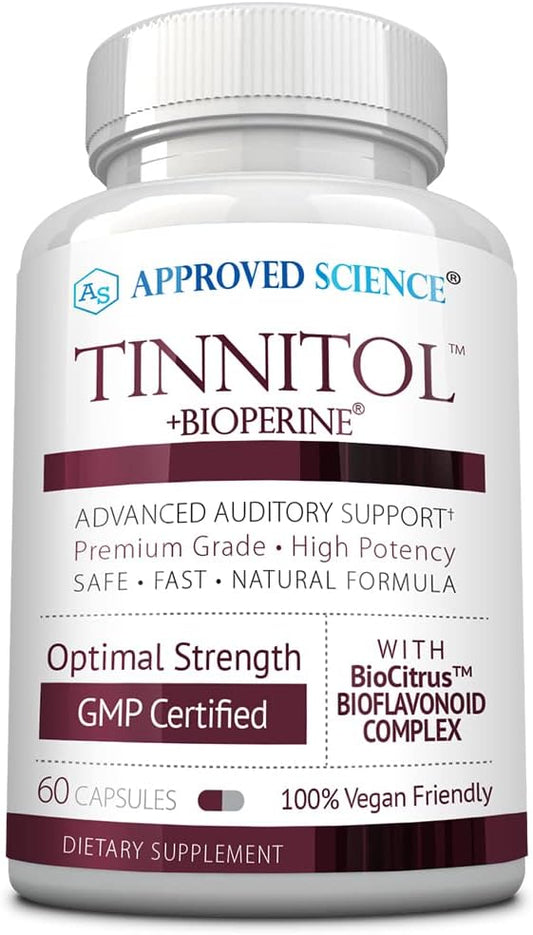 Tinnitol Tinnitus Support Supplement - Reduce Ringing in Ears - Enhance Inner Ear Health - 60 Capsules - USA Made