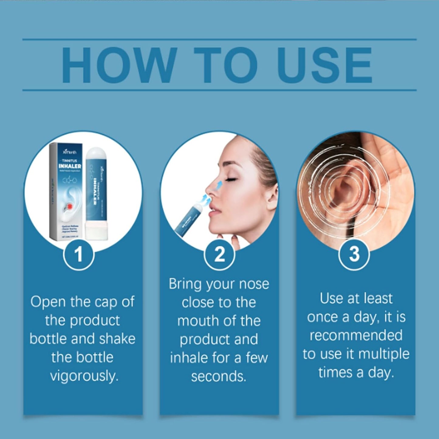 Tinnitus Relief Inhaler Pack - Natural & Gentle Echo Ease Nose Inhaler for Silencing Tinnitus Symptoms (3 Pack)