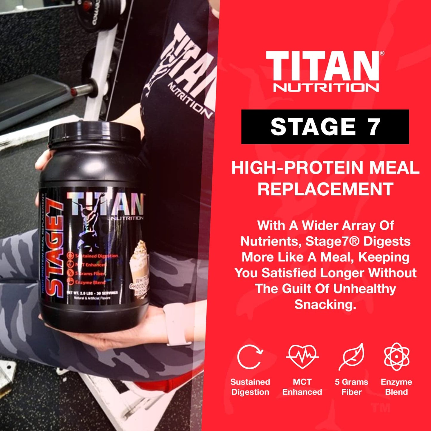Titan Nutrition MealFix Meal Replacement Powder - 3 lbs, 24g Protein, Digestive Enzymes, MCT Oil, Gluten-Free - Brownie Batter Flavor for Energy & Muscle Mass Support