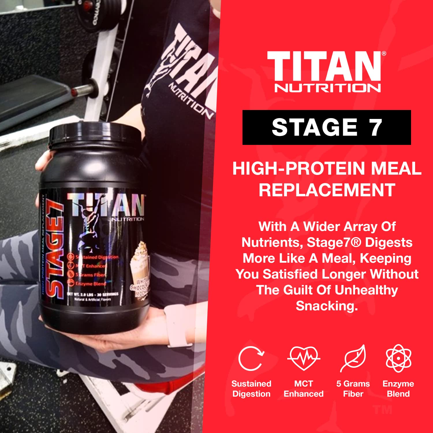 Titan Nutrition MealFix Meal Replacement Powder - 3 lbs, 24g Protein, Digestive Enzymes, MCT Oil, Gluten-Free - Brownie Batter Flavor for Energy & Muscle Mass Support