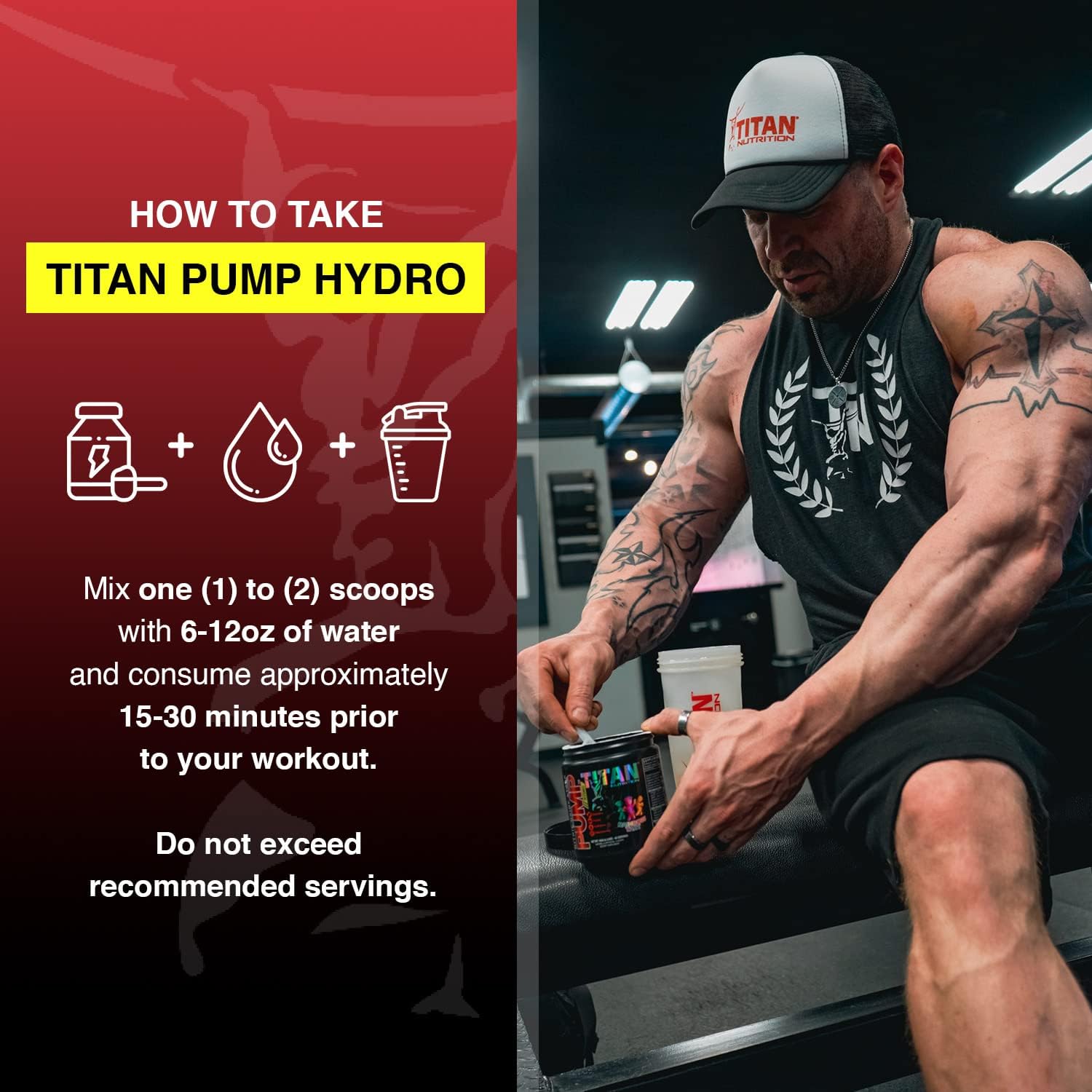 Titan Nutrition Pump Nitric Oxide Boosting Stack - Citruline Malate for Max Pump & Blood Flow, Mental Edge Complex for Focus (Rainbow Tart)