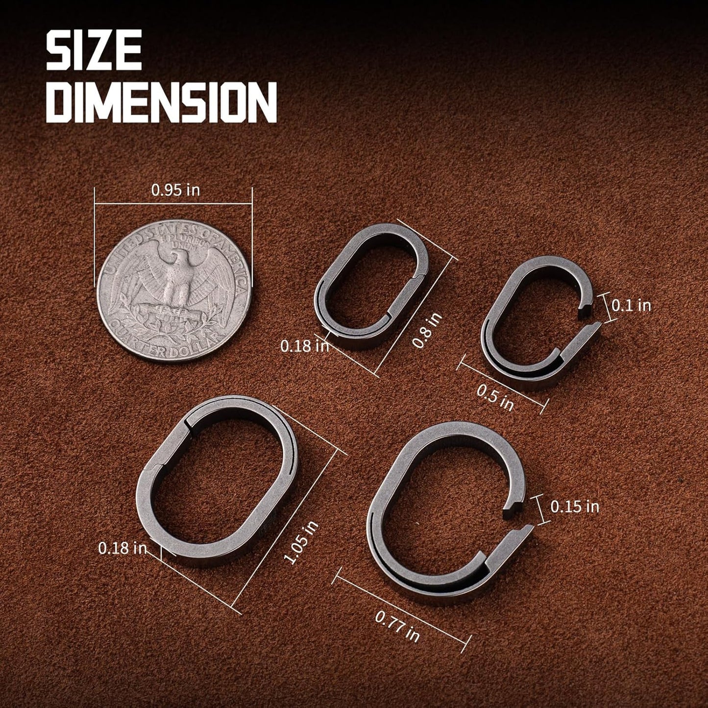 Titanium Quick Release Key Chain Rings Mini Carabiner for Keys and Bags