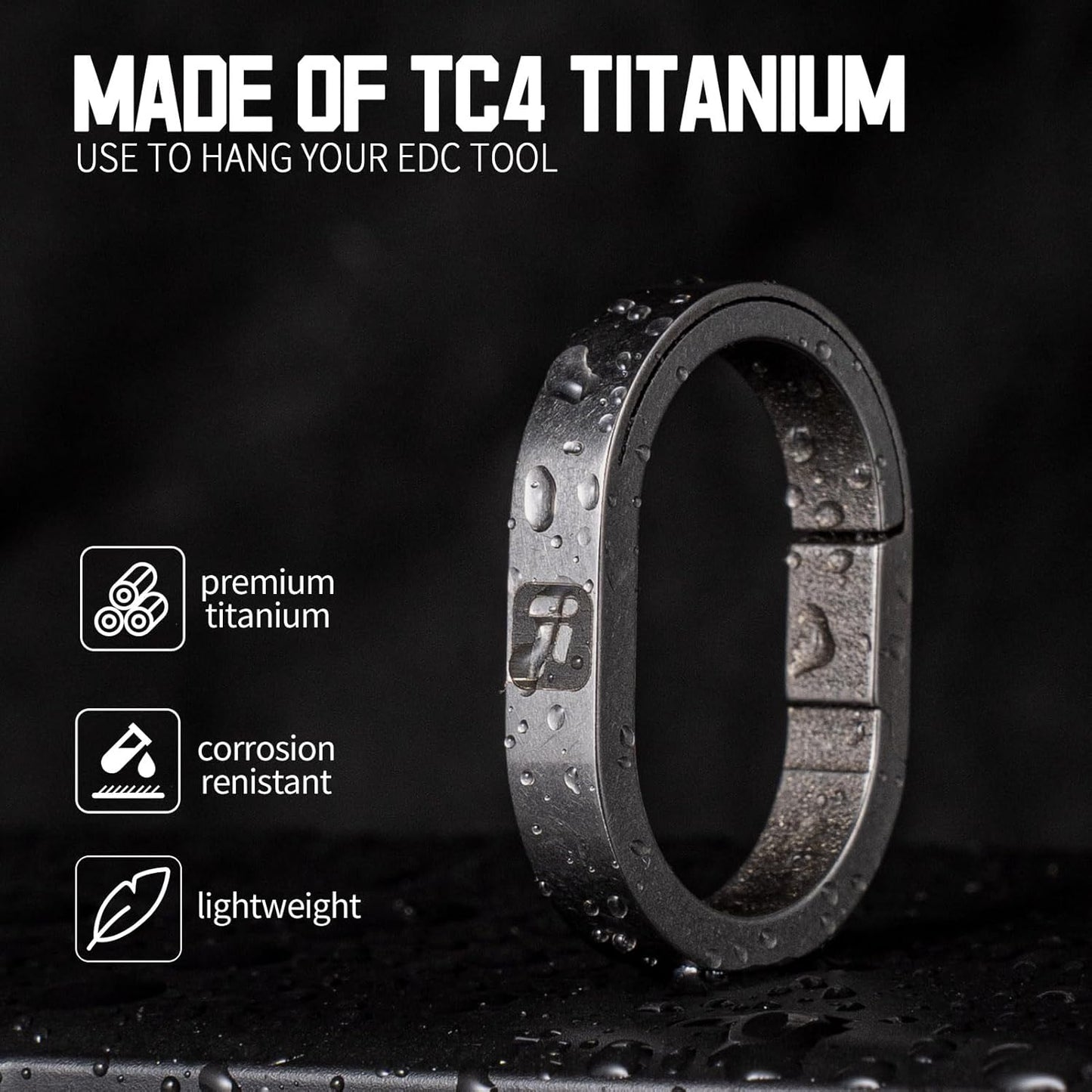 Titanium Quick Release Key Chain Rings Mini Carabiner for Keys and Bags