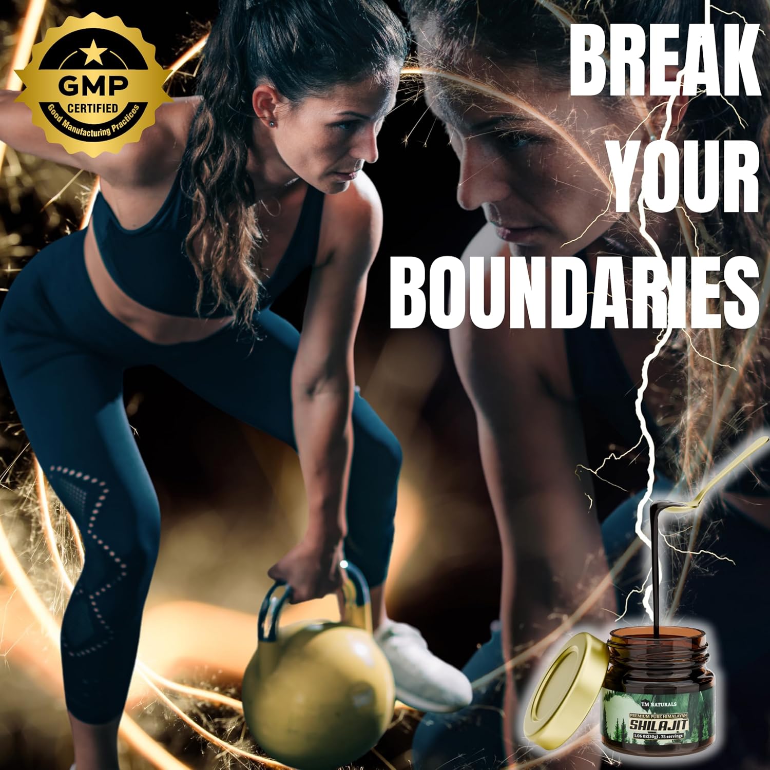 TM NATURALS Pure Himalayan Shilajit Resin - High Fulvic Acid & Trace Minerals - Boosts Energy & Endurance - 30g with Steel Spoon - Lab Tested