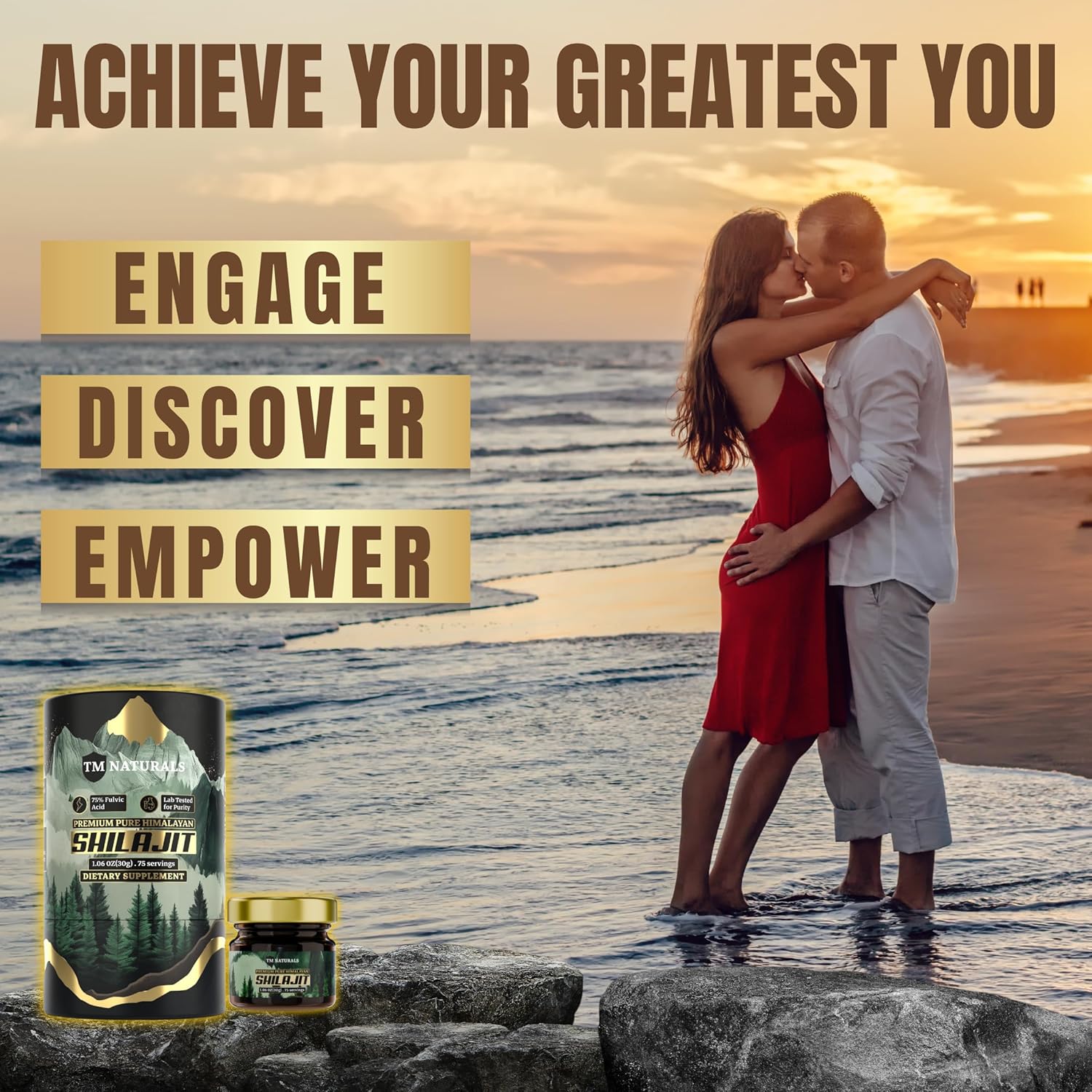 TM NATURALS Pure Himalayan Shilajit Resin - High Fulvic Acid & Trace Minerals - Boosts Energy & Endurance - 30g with Steel Spoon - Lab Tested