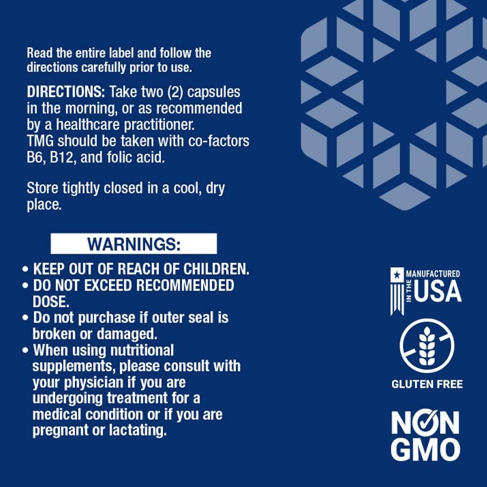 TMG 500mg & NAC 600mg Supplement for Healthy Homocysteine Levels & Immune, Respiratory, Liver Health