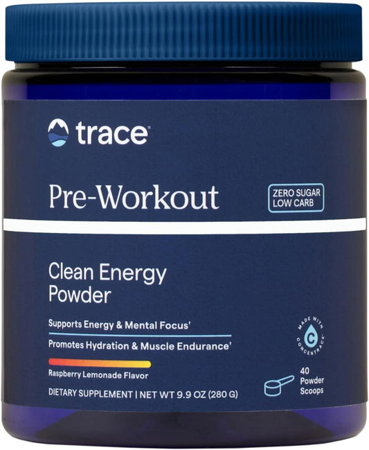 TMSPORT Series Raspberry Lemonade Pre Workout Supplement | Energy & Strength Booster with Trace Minerals | No Artificial Color | 18.1 oz, 40 Servings