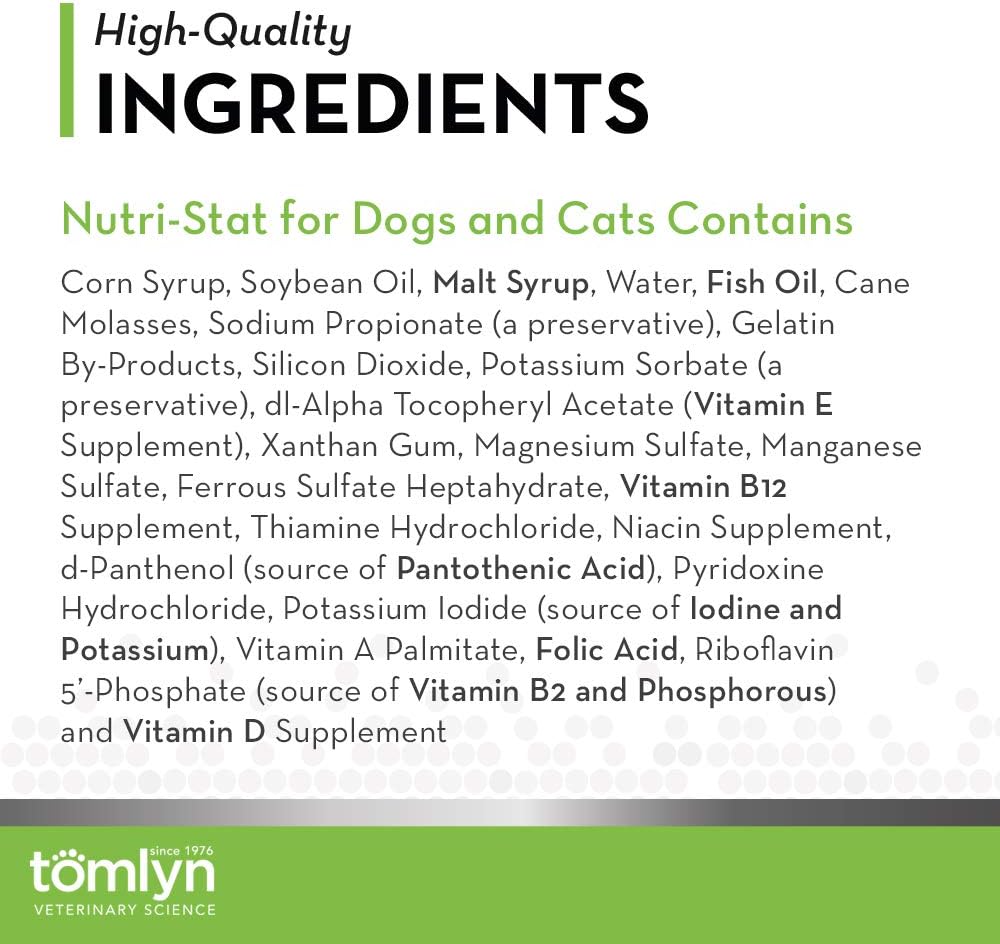 Tomlyn Nutri-Stat High Calorie-Nutritional Gel for Dogs & Cats, Malt-Flavored, 4.25oz