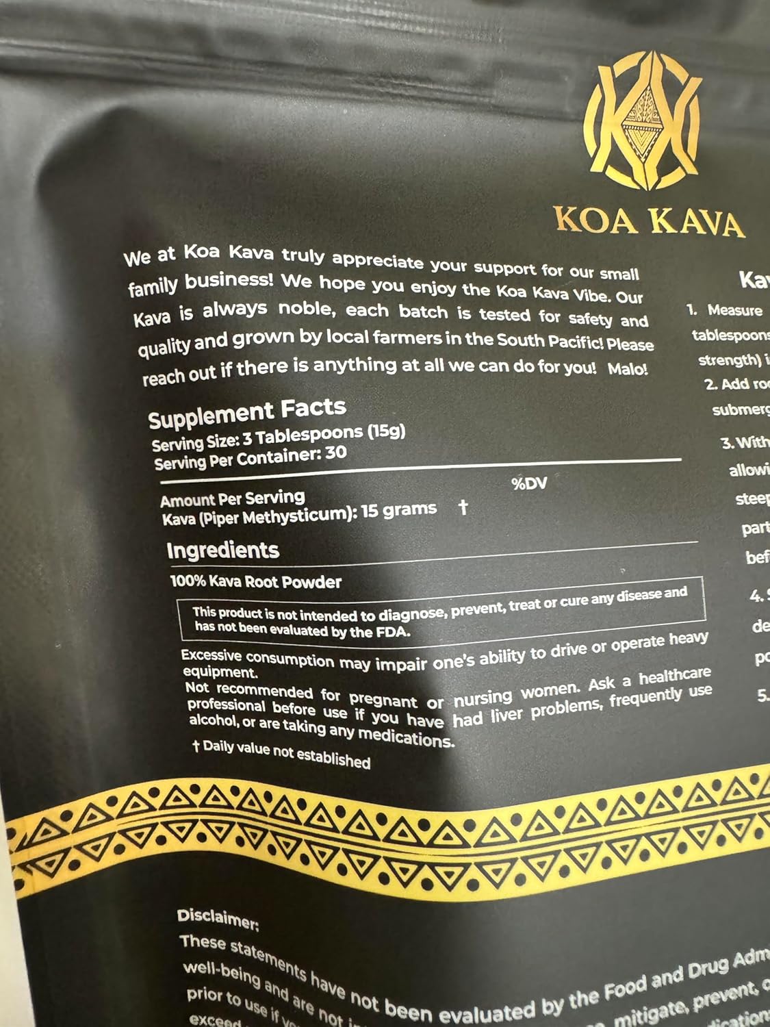 Tongan Kava Kava Root Powder - 1 lb Bag of Noble Pouni ONO Kava Tea Drink from Vava'u