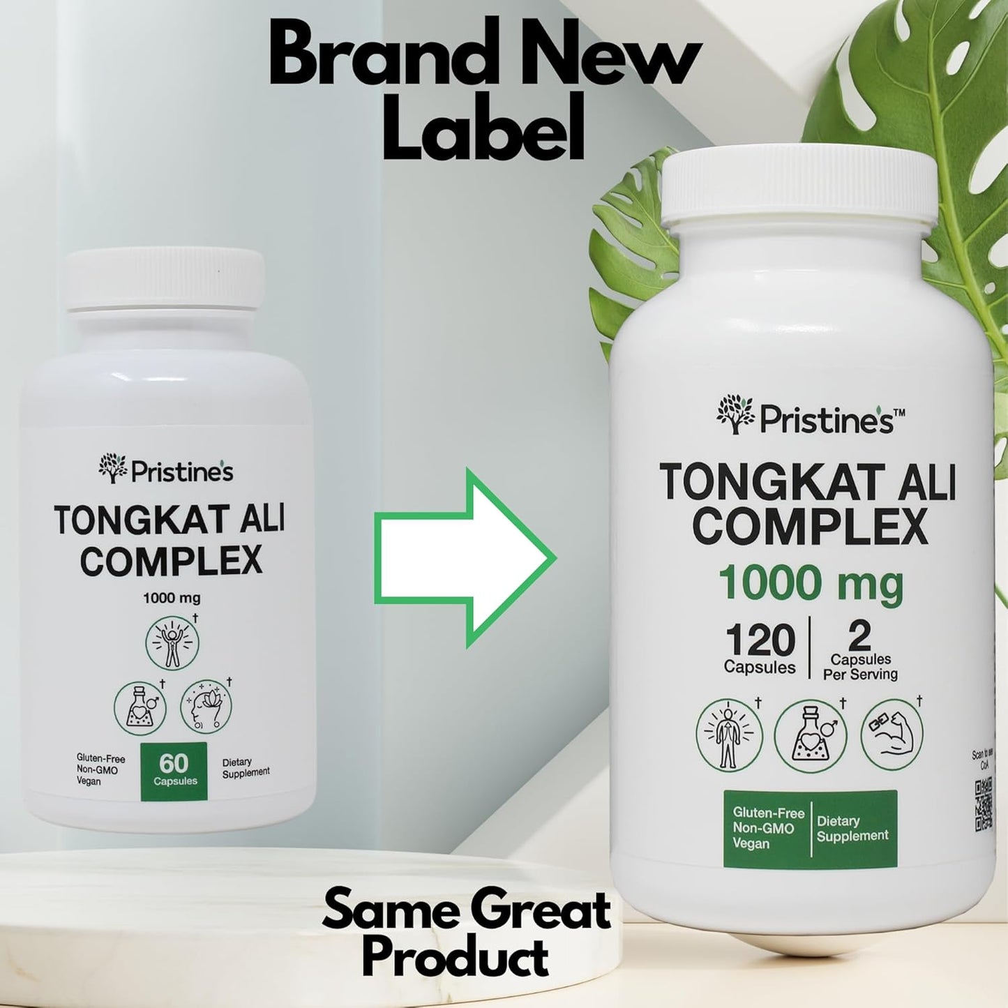 Tongkat Ali 1000mg 3-Pack - 180 Day Supply for Athletic Performance - Lean Muscle Building Supplement - Vegan, Gluten Free & Non GMO - Men & Women