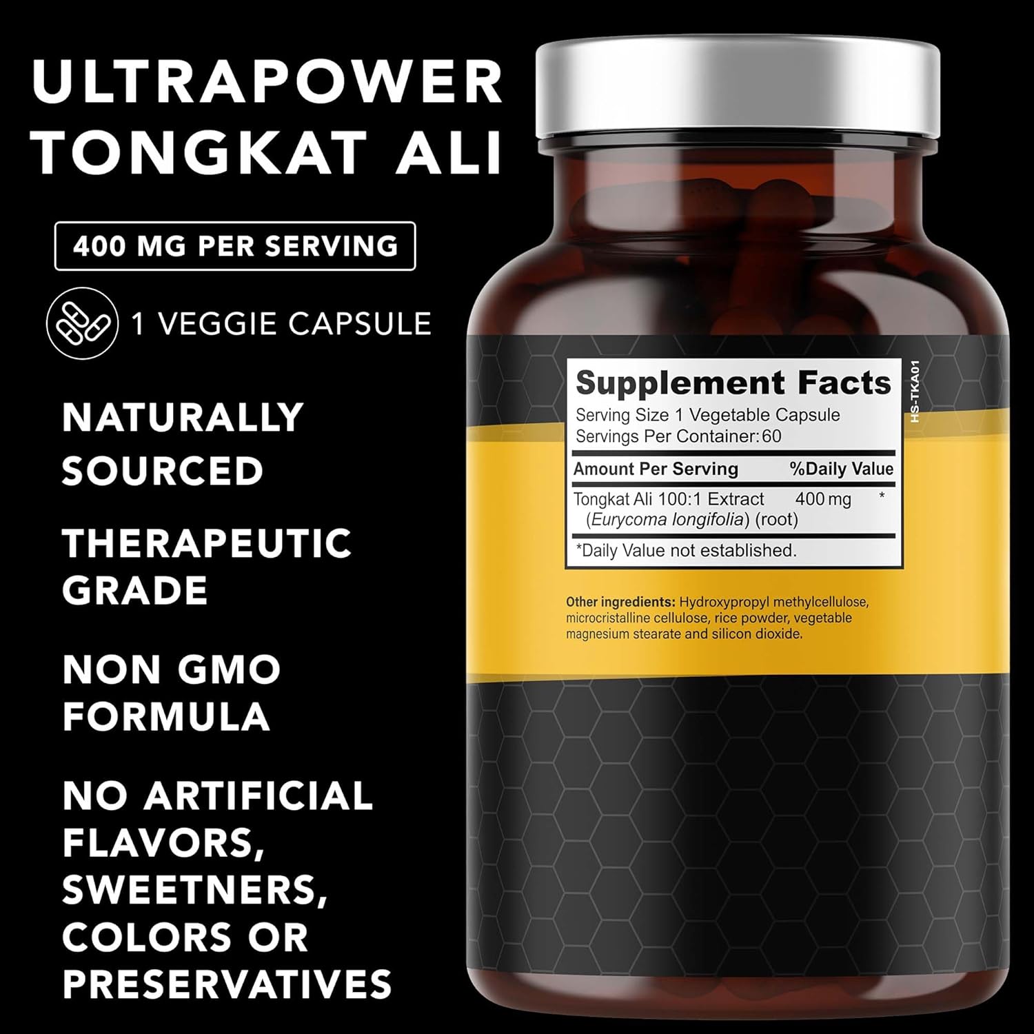Tongkat Ali Ultrapower Supplement for Men - Boost Stamina, Strength, & Muscle Growth - 60 Capsules