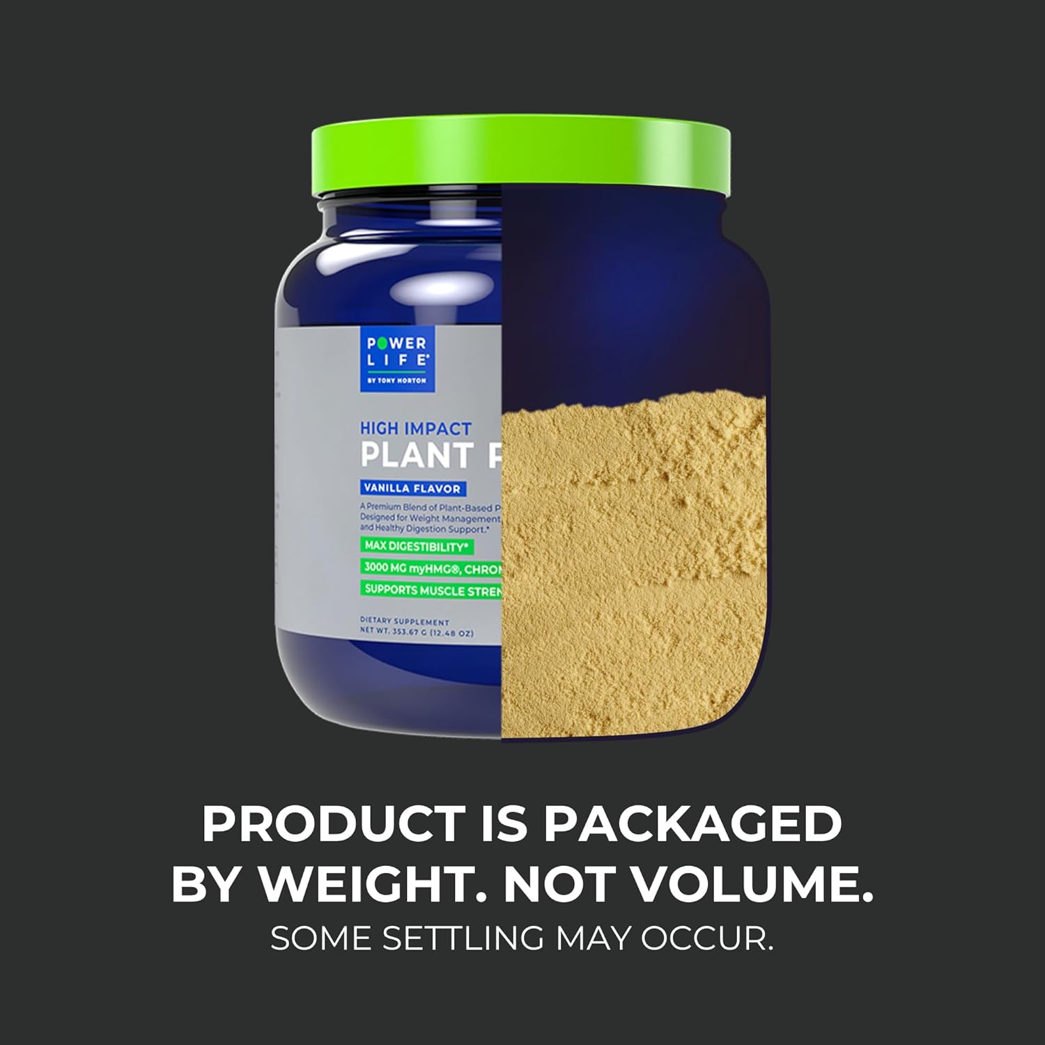 Tony Horton PowerLife High Impact Plant Protein Powder - 3000 MG HMB, Plant-Based, Vegan, Keto, Non-GMO - Vanilla Flavor