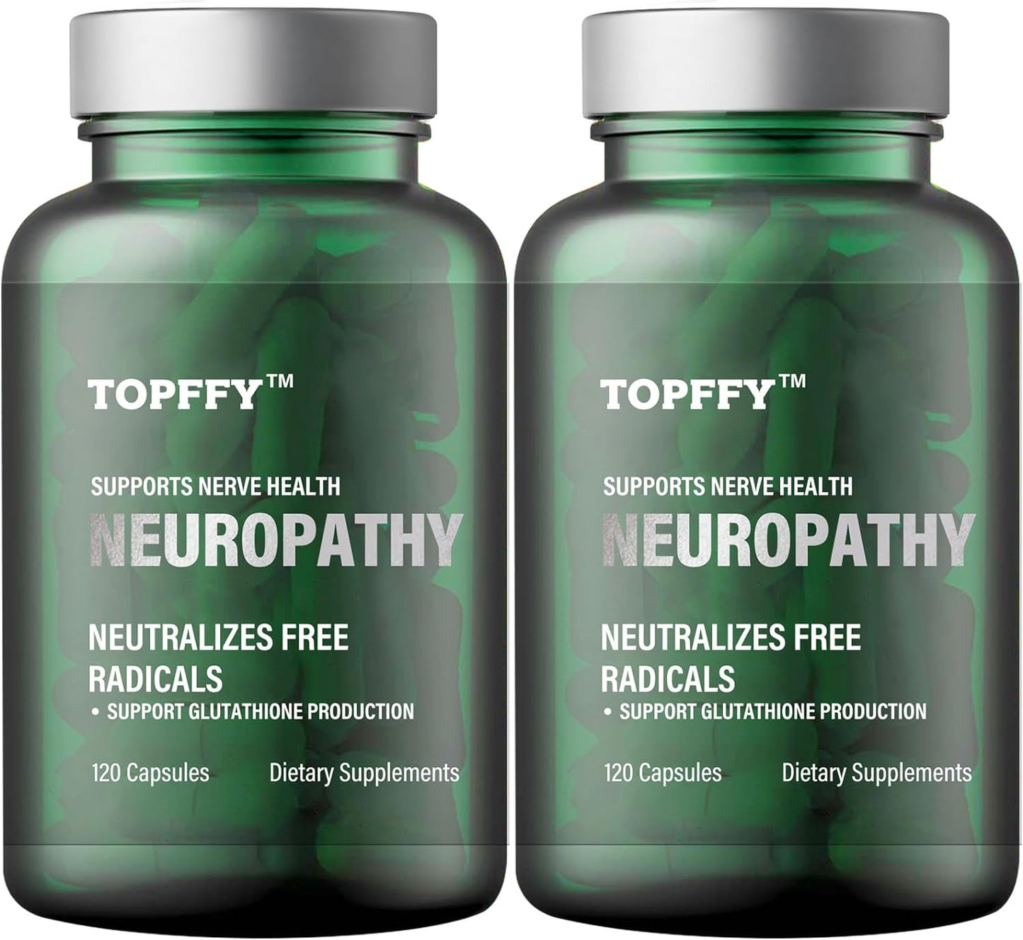Topffy Neuropathy Nutritional Blend with 600mg Alpha Lipoic Acid & Benfotiamine - Natural Nerve Vitamins for Relief in Feet, Hands, Legs & Toes
