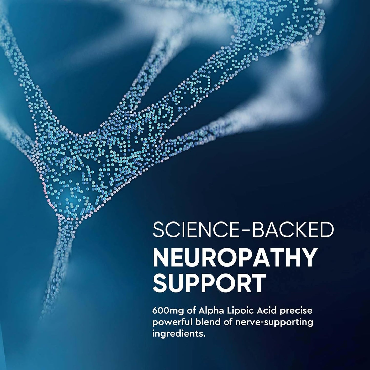 Topffy Neuropathy Nutritional Blend with 600mg Alpha Lipoic Acid & Benfotiamine - Natural Nerve Vitamins for Relief in Feet, Hands, Legs & Toes