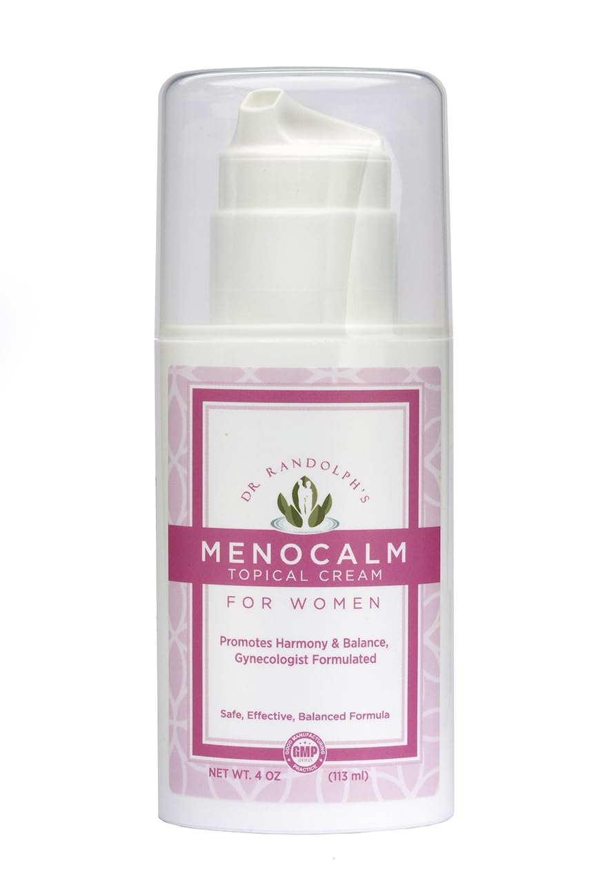 Topical MenoCalm Cream by Dr. Randolph - Perimenopause, Menopause, PMS Relief - Hot Flashes, Mood Swings, Weight Gain - 4oz