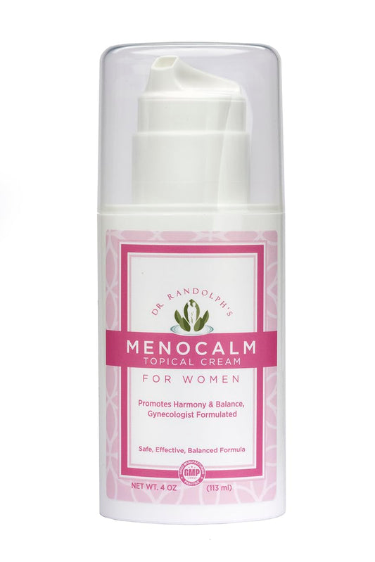Topical MenoCalm Cream by Dr. Randolph - Perimenopause, Menopause, PMS Relief - Hot Flashes, Mood Swings, Weight Gain - 4oz