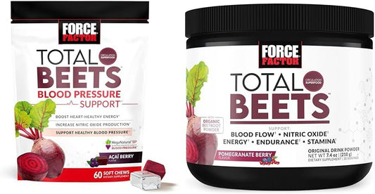 Total Beets Blood Pressure Support Supplements with Beet Powder & Nitrates for Circulation Boost