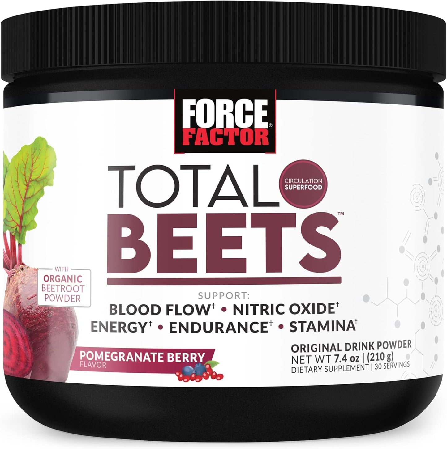 Total Beets Blood Pressure Support Supplements with Beet Powder & Nitrates for Circulation Boost