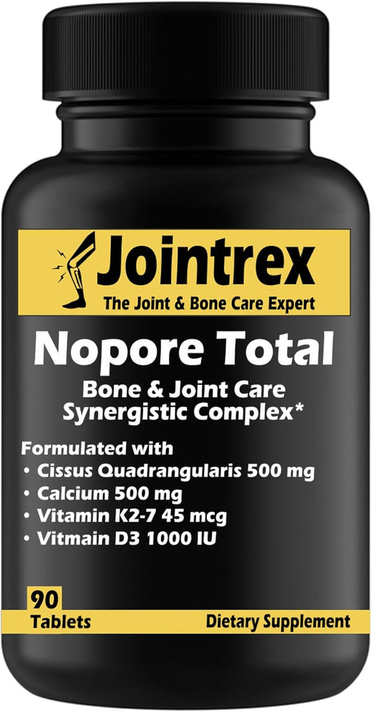 Total Bone & Joint Care Synergistic Complex with Cissus Quadrangularis, Calcium, Vitamin K2, and D - 90 Tablets