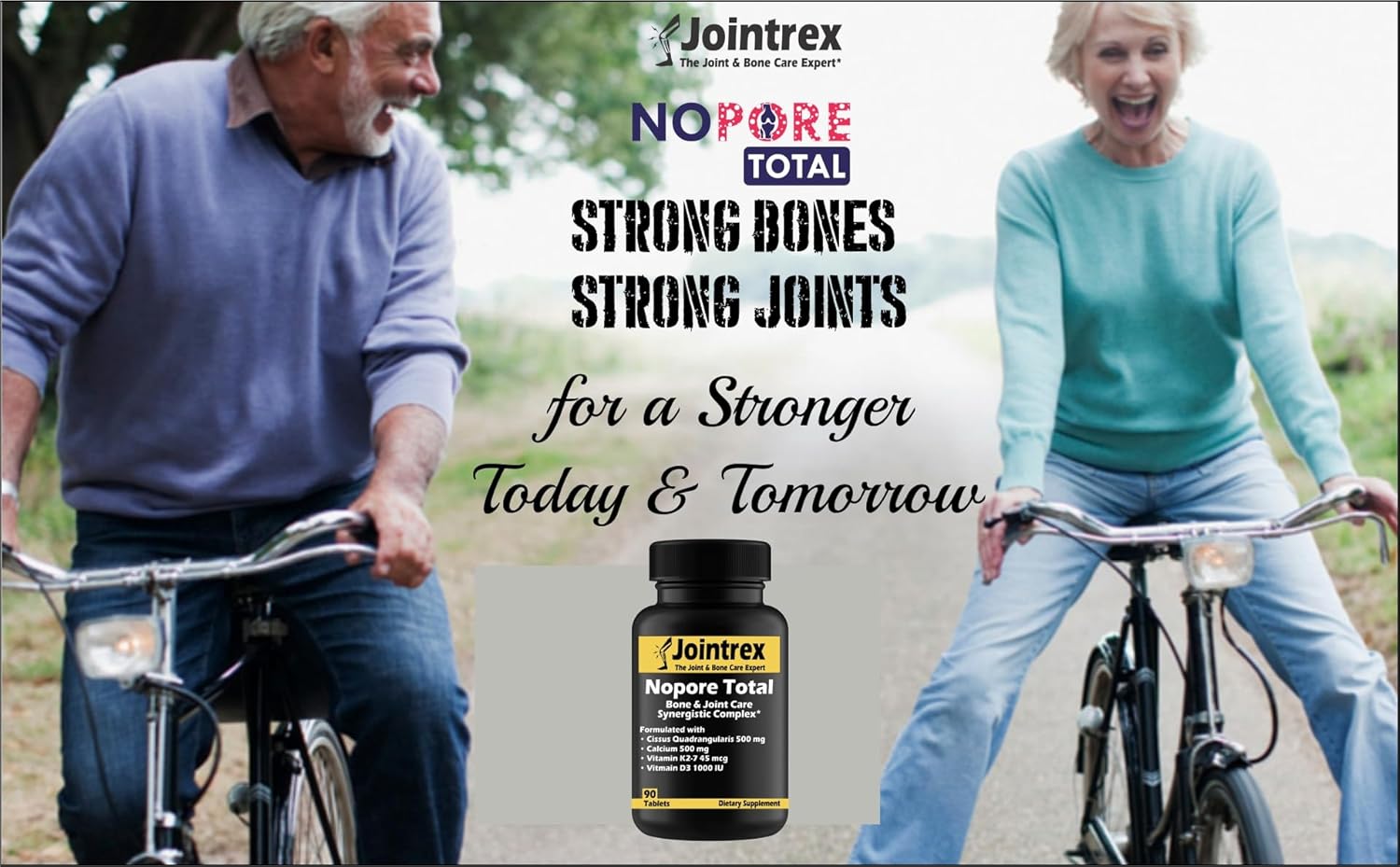 Total Bone & Joint Care Synergistic Complex with Cissus Quadrangularis, Calcium, Vitamin K2, and D - 90 Tablets