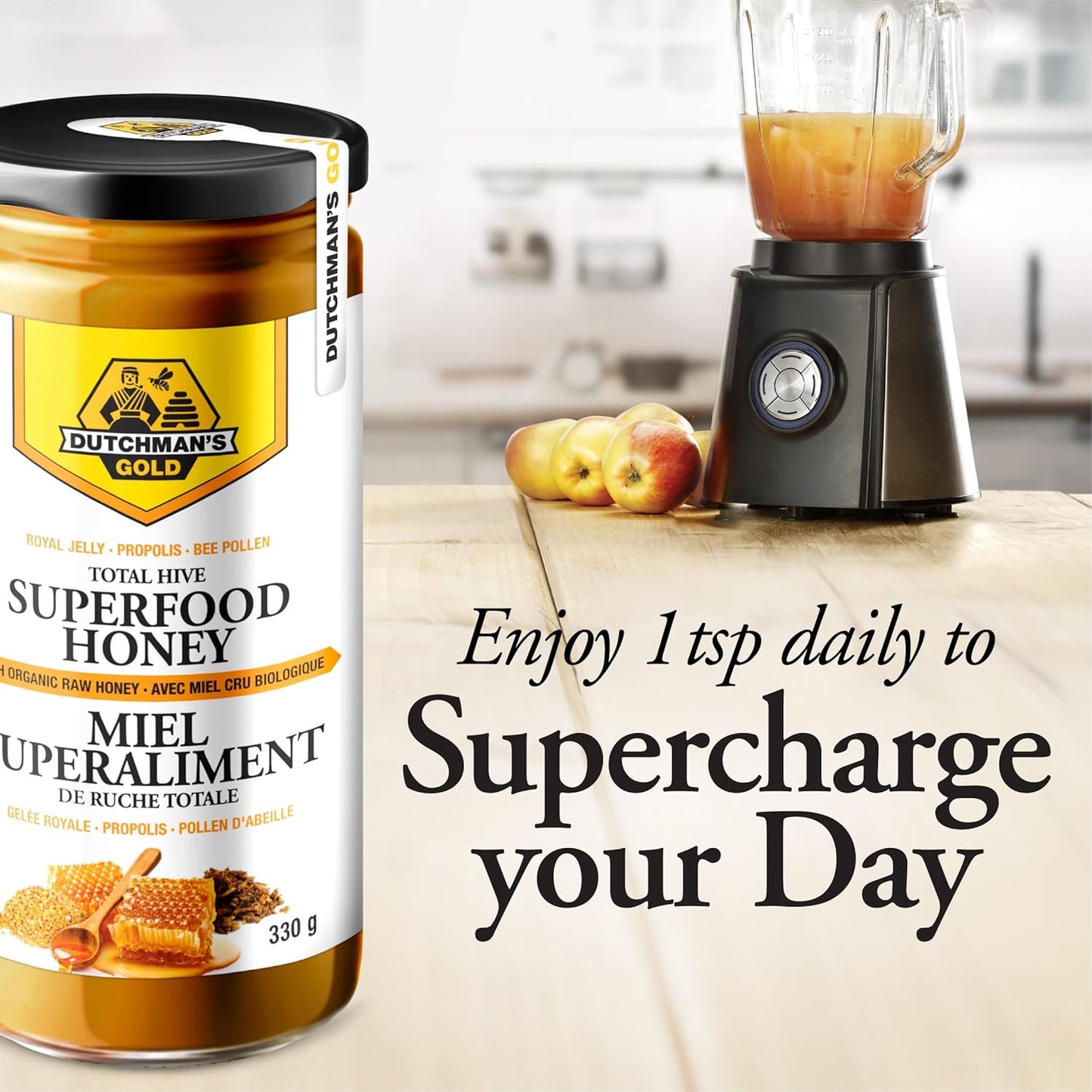 Total Hive Superfood Honey with Raw Honey, Royal Jelly, Propolis, Bee Pollen, and Ginseng