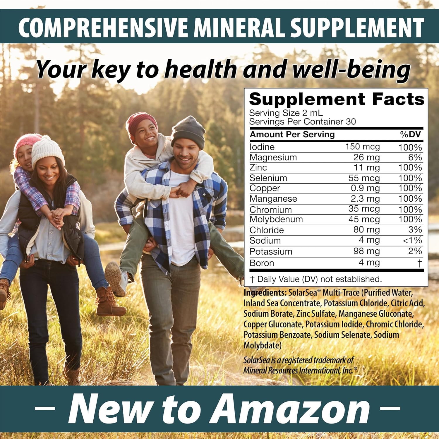 Trace Mineral Complex | Full Spectrum Ionic Liquid Mineral Drops | Electrolytes & Hydration Supplement | 2 fl oz Glass Bottle