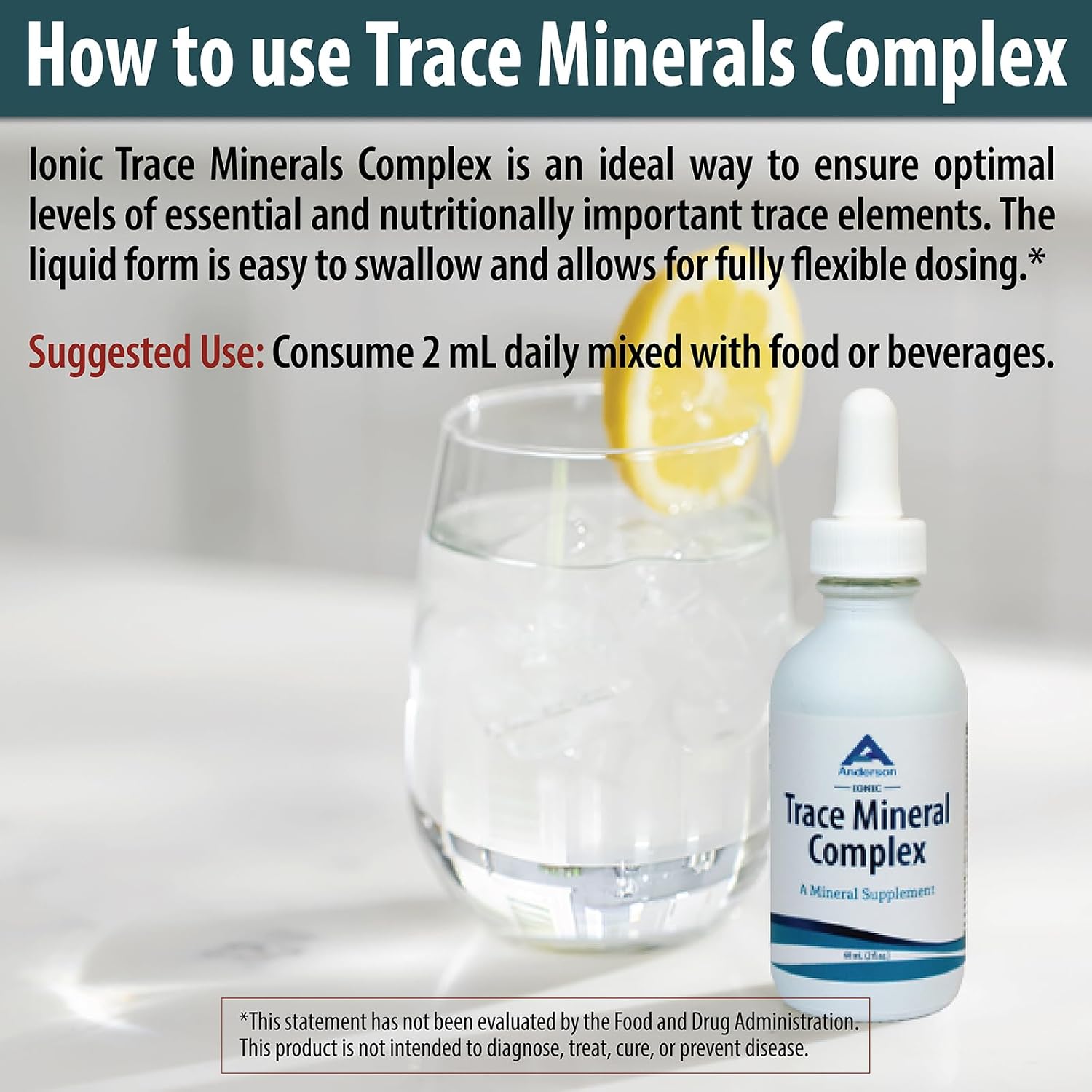 Trace Mineral Complex | Full Spectrum Ionic Liquid Mineral Drops | Electrolytes & Hydration Supplement | 2 fl oz Glass Bottle