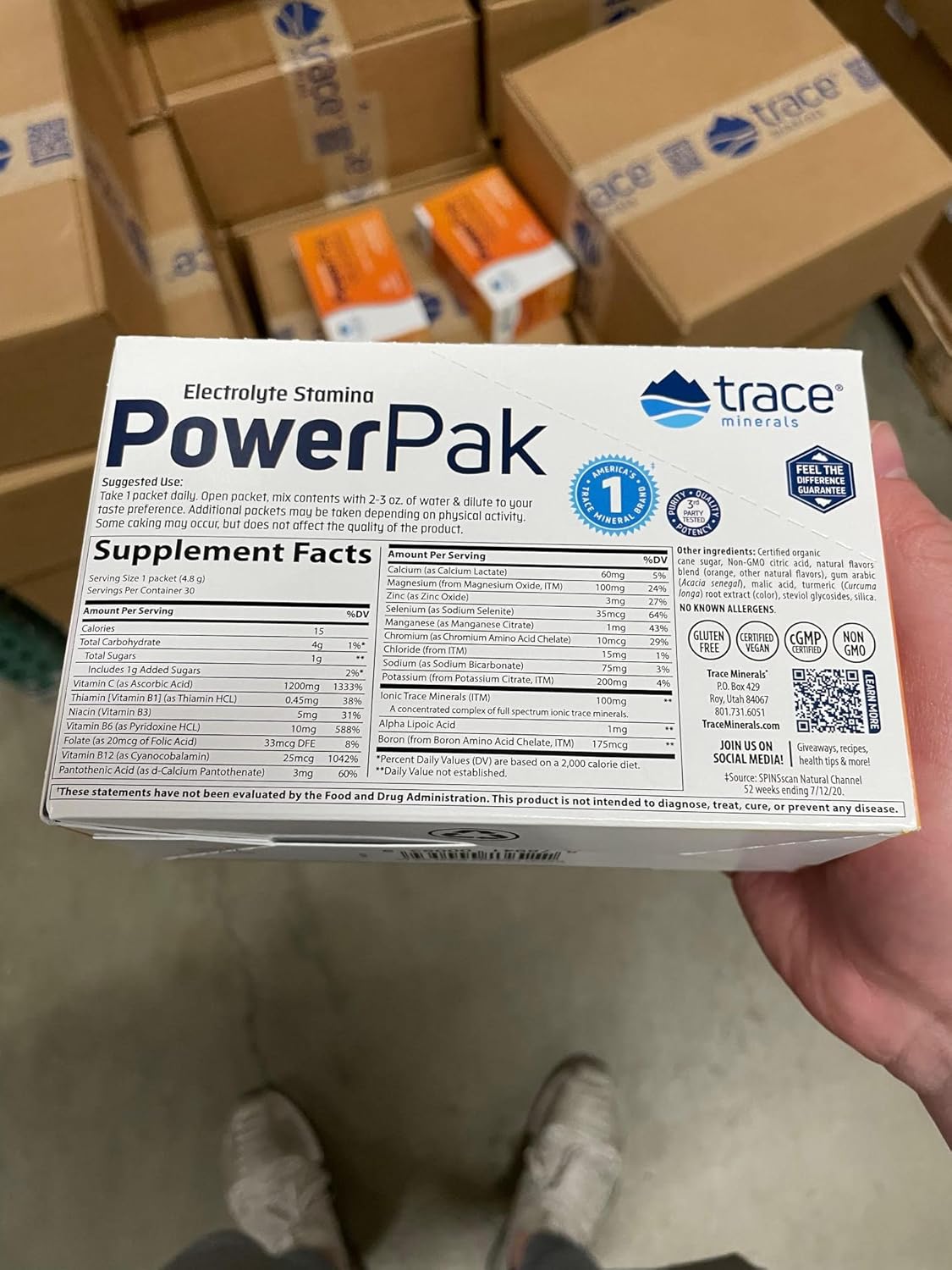 Trace Minerals Electrolyte Stamina Power Pak Variety Pack - Non-GMO, 1200mg Vitamin C, 30 Packets - Lemon Lime, Orange Blast, Concord Grape - Pack of 3