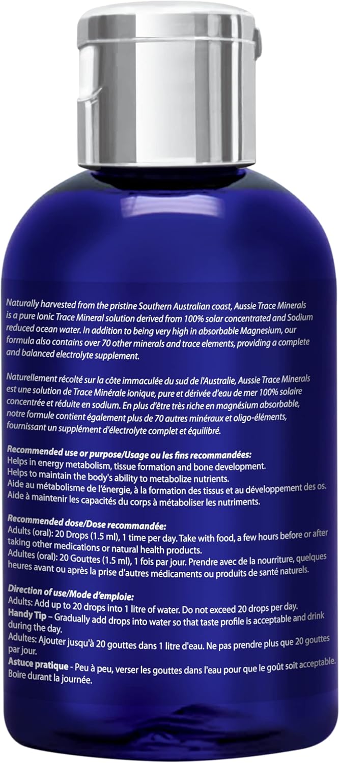 Trace Minerals Electrolyte Supplement - 2 oz Bottle - Australian Sourced - 3rd Party Tested for Purity