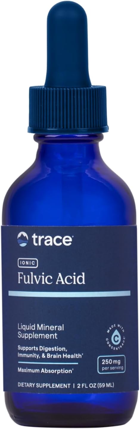 Trace Minerals Research Ionic Fulvic Acid Liquid Supplement - 250mg - Hydration & Energy Support - Muscle Endurance - Healthy Digestion - 2 fl oz