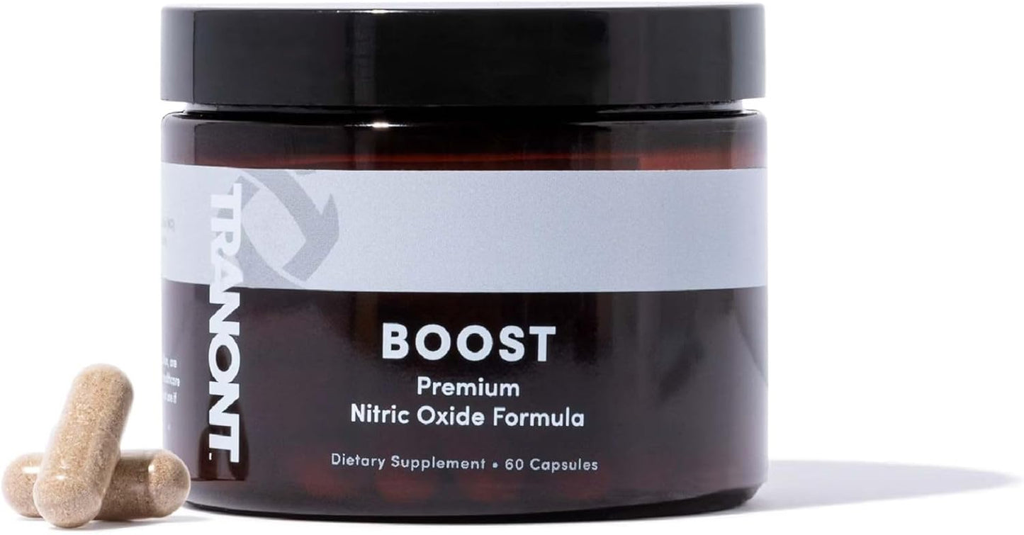 Tranont Boost Nitric Oxide Supplements for Peak Performance & Energy - L-Arginine, Antioxidants - 60 Capsules