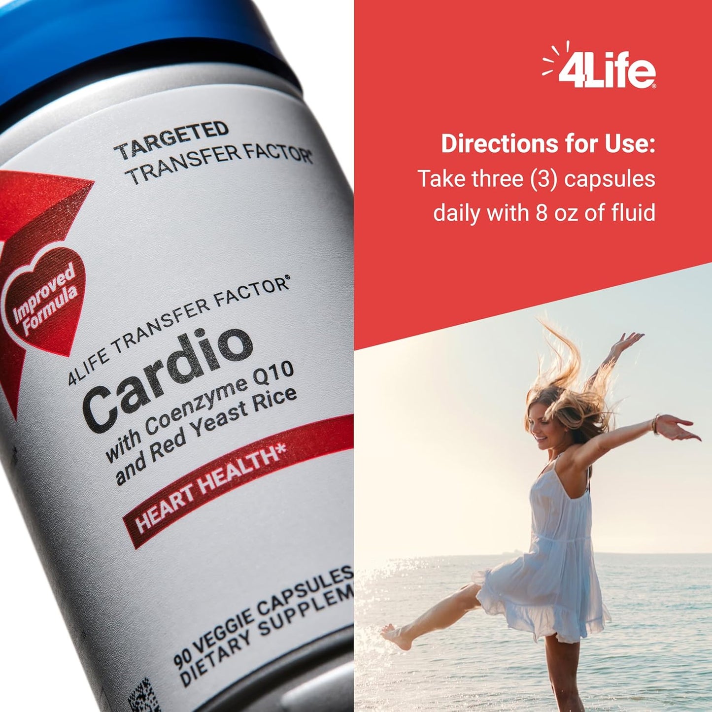 Transfer Factor Cardio Support Dietary Supplement with Ginkgo, Garlic, Red Yeast Rice, and Resveratrol - 90 Capsules