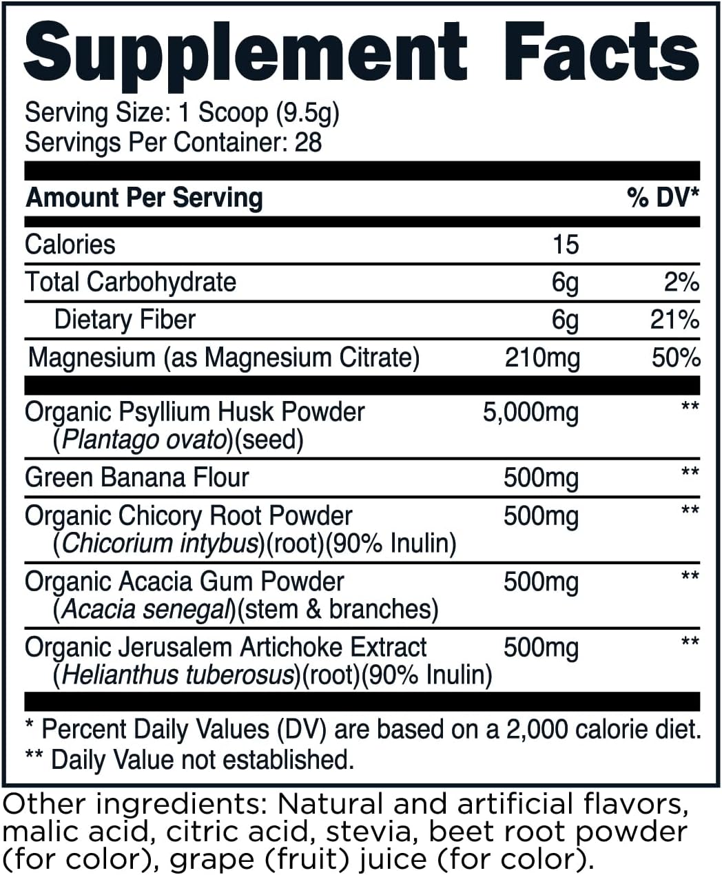 TransformHQ Fiber 5 Psyllium Husk Complex Powder - Berry Flavor - 28 Servings - 5,000mg Psyllium Husk - Digestive Health - Natural Soluble Plant Fiber Blend