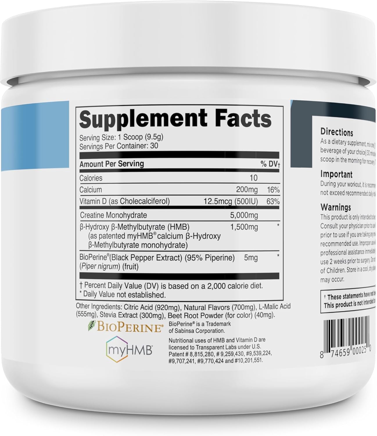 Transparent Labs Creatine HMB Powder - Muscle Growth & Strength Booster with Enhanced Energy - 30 Servings, Strawberry Lemonade