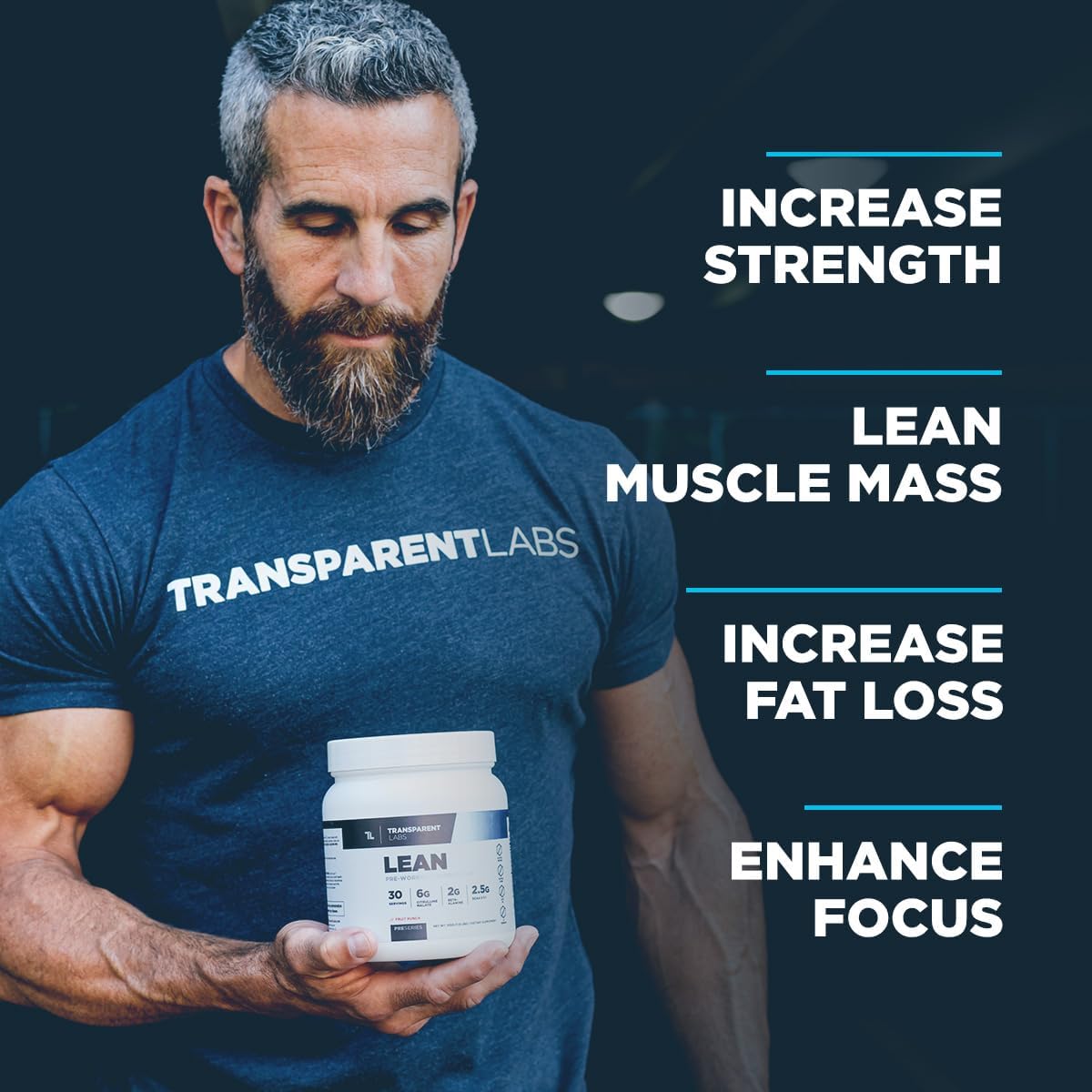 Transparent Labs Lean Pre-Workout: Body Recomposition Formula with Acetyl L-Carnitine & Beta Alanine - 30 Servings, Cherry Splash