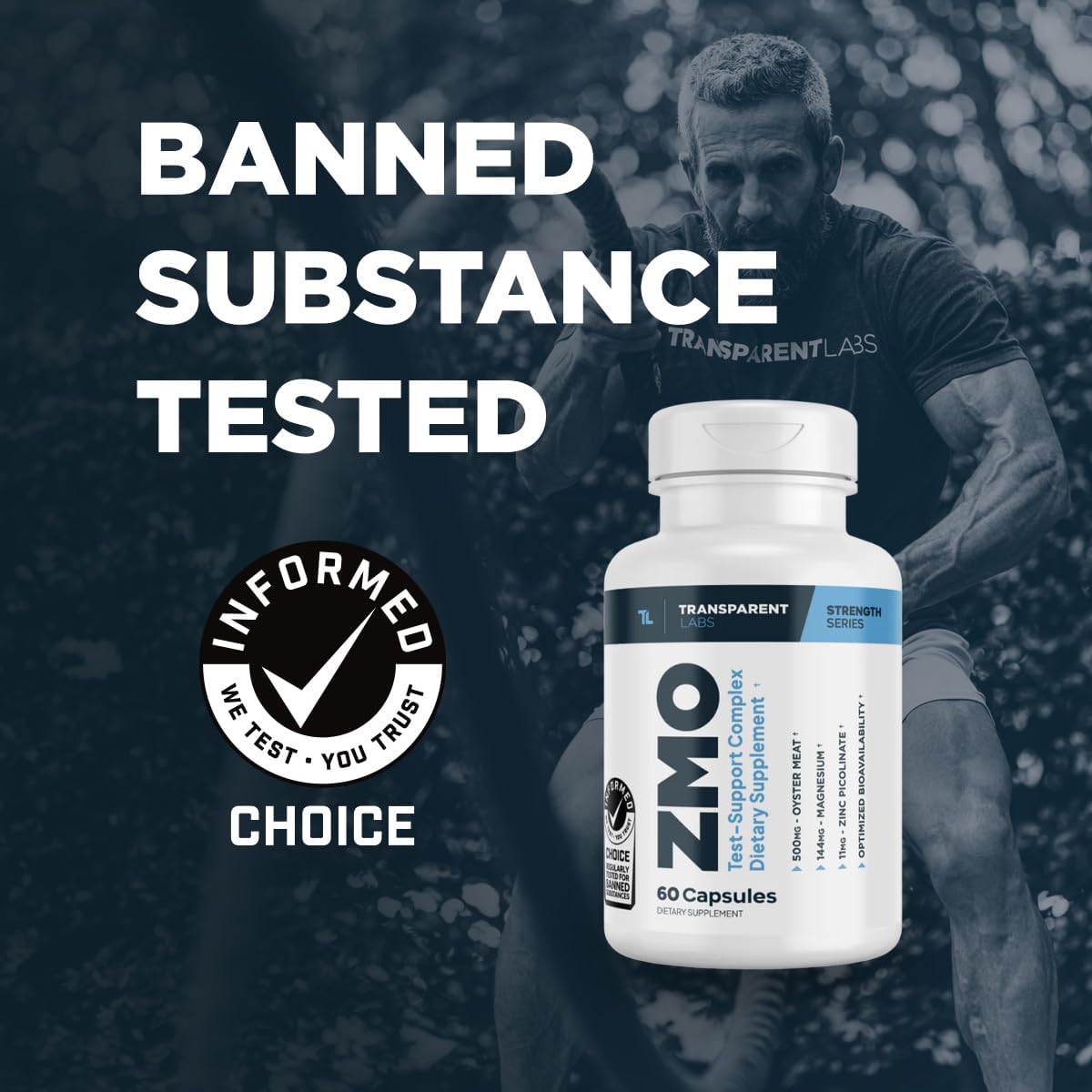 Transparent Labs ZMO - Zinc, Magnesium Glycinate, Oyster Powder Muscle Builder - 60 Capsules for Recovery & Growth