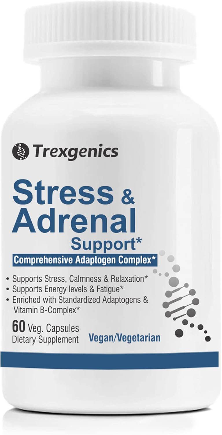 Trexgenics Advanced Stress Relief with 5 Adaptogens & B-Complex - 60 Veg Capsules