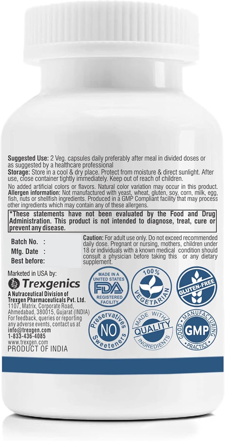Trexgenics Advanced Stress Relief with 5 Adaptogens & B-Complex - 60 Veg Capsules