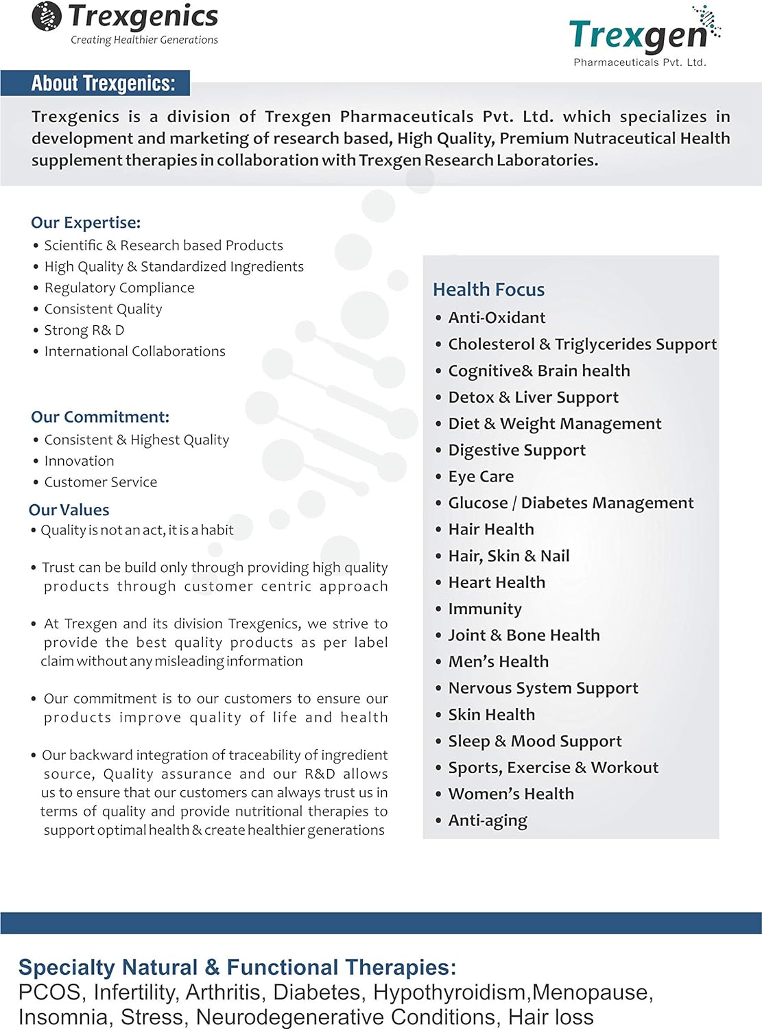 Trexgenics Advanced Stress Relief with 5 Adaptogens & B-Complex - 60 Veg Capsules